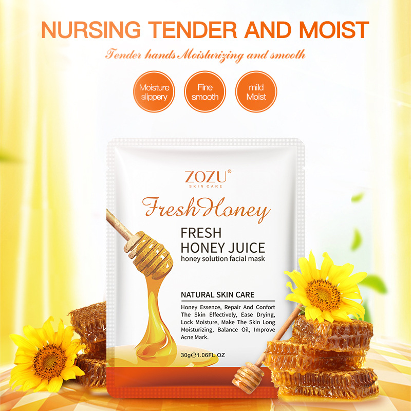 Cross-border export wholesale of all-English ZOZU honey Facial mask for hydrating, moisturizing and nourishing skin details Picture