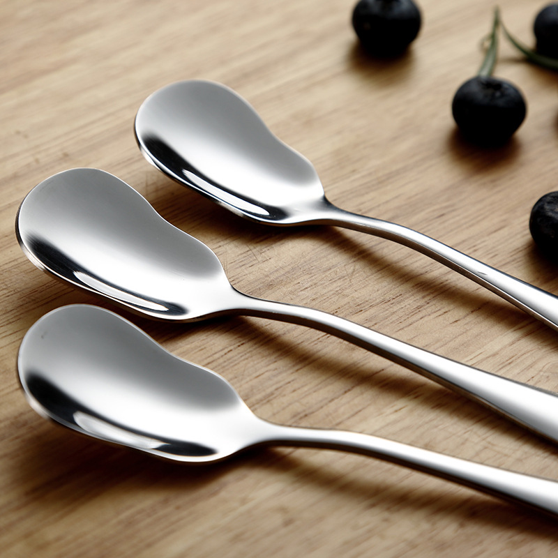 Stainless steel dessert spoon, creative ice cream spoon, yogurt spoon, ice cream spoon, cute little spoon, coffee pudding spoon details Picture
