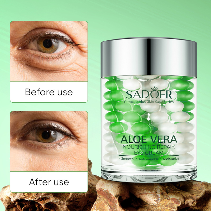 SADOER Aloe Vera Nourishing and Repairing Eye Cream in Full English, hydrating, Moisturizing, refreshing and reducing fine lines, cross-border export wholesale details Picture