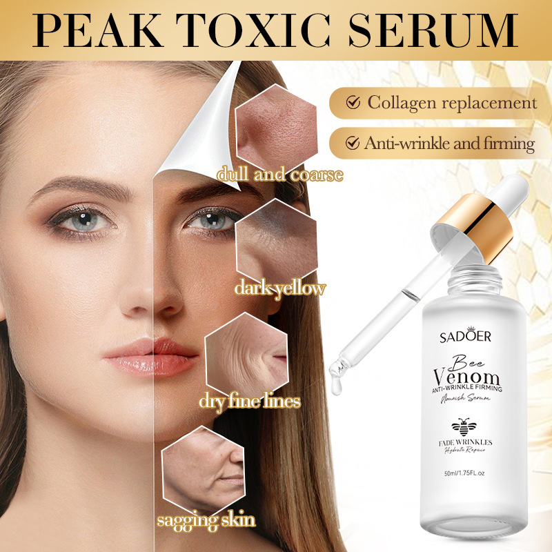 Cross-border export wholesale of SADOER Bee Venom Anti-Wrinkle Firming Nourishing Essence and Hydrating Skin Nourishing Essence in full English details Picture