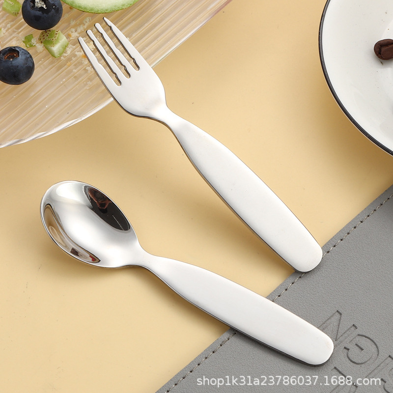 304 stainless steel children's cartoon tableware, feeding household spoons, baby complementary food, outdoor tableware spoons and forks Specification drawing