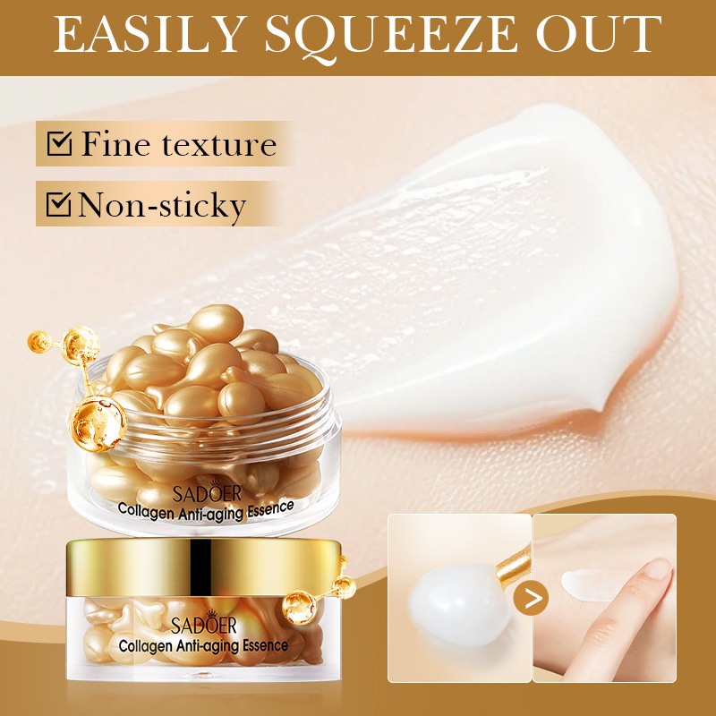 Cross-border wholesale of SADOER Bone Collagen Anti-Wrinkle Essence Moisturizing and Hydrating Capsule Cream in full English Specification drawing