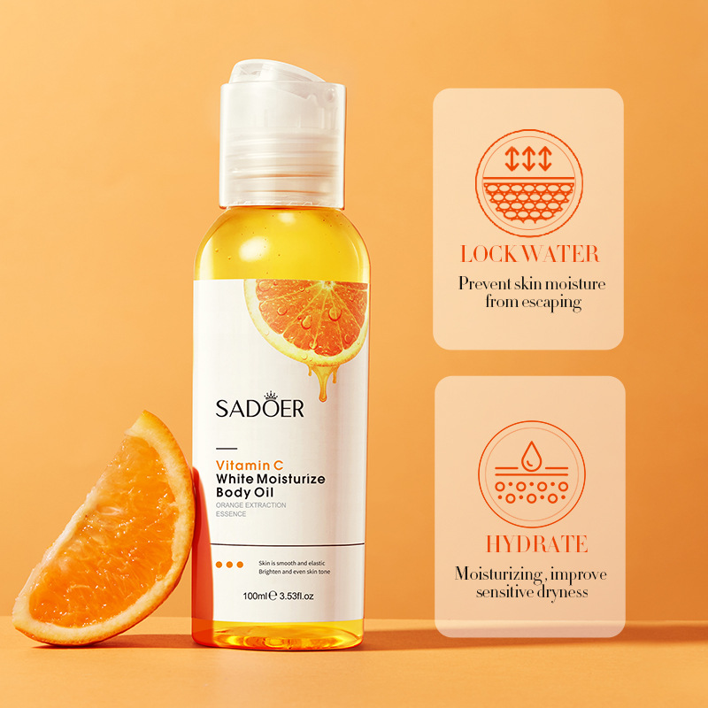 Cross-border export wholesale of SADOER Vitamin C Whitening and Moisturizing Body Oil and skin Nourishing Lotion in full English details Picture
