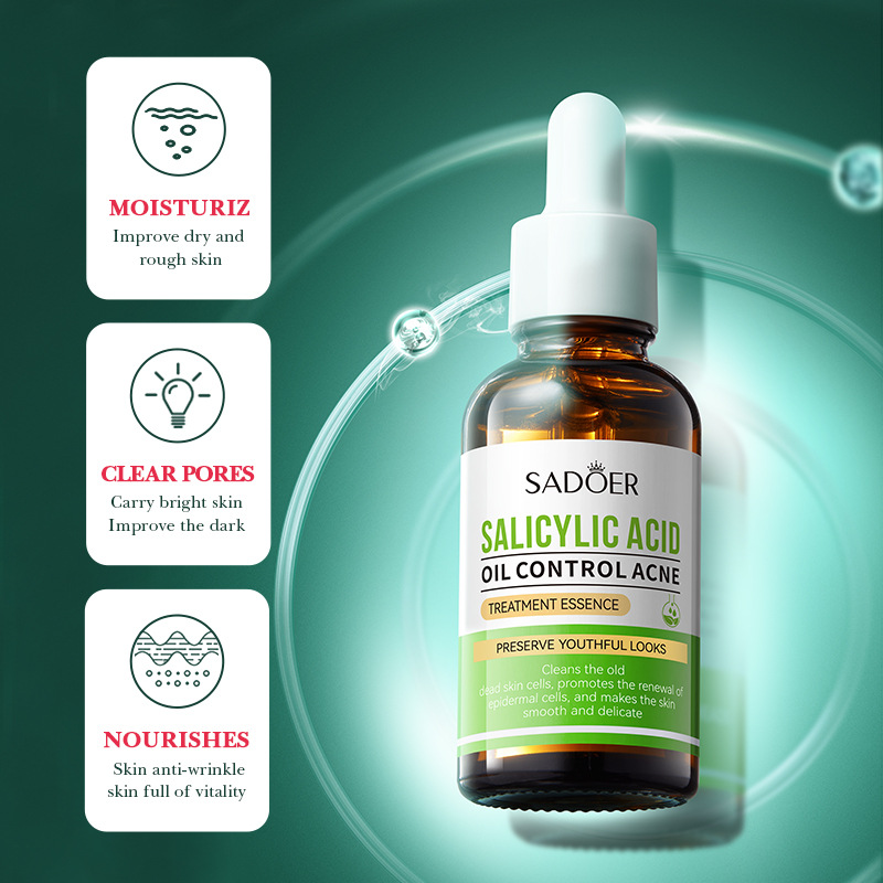 Cross-border wholesale of SADOER salicylic acid Oil Control and Acne Removal Essence and Acne Mark Fading Essence in full English Specification drawing