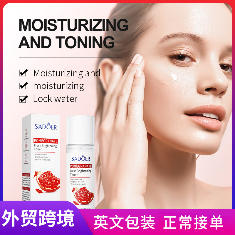 Cross-border wholesale of SADOER Pomegranate Fresh Beauty Toner, Hydrating and shrinking Pores Facial Moisturizing Water full figure