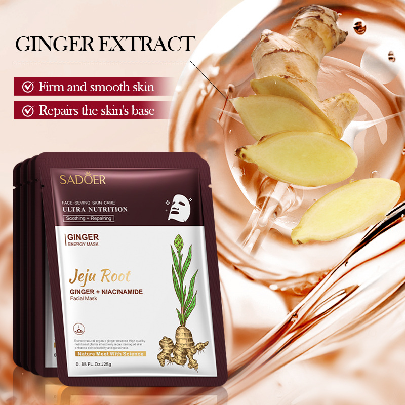 Full English SADOER Ginger Soothing and Repairing Root Mask Hydrating and Moisturizing Mask cross-border export wholesale Specification drawing