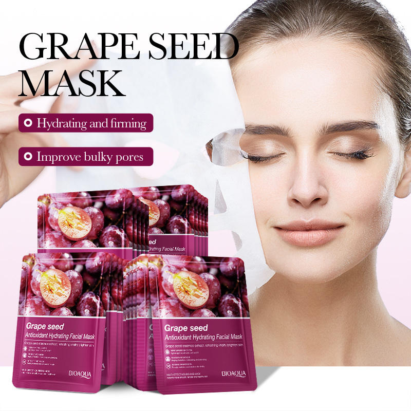 Cross-border wholesale of all-English BIOAOUA Grape Seed Antioxidant Hydrating Facial mask and Moisturizing Skin Mask details Picture