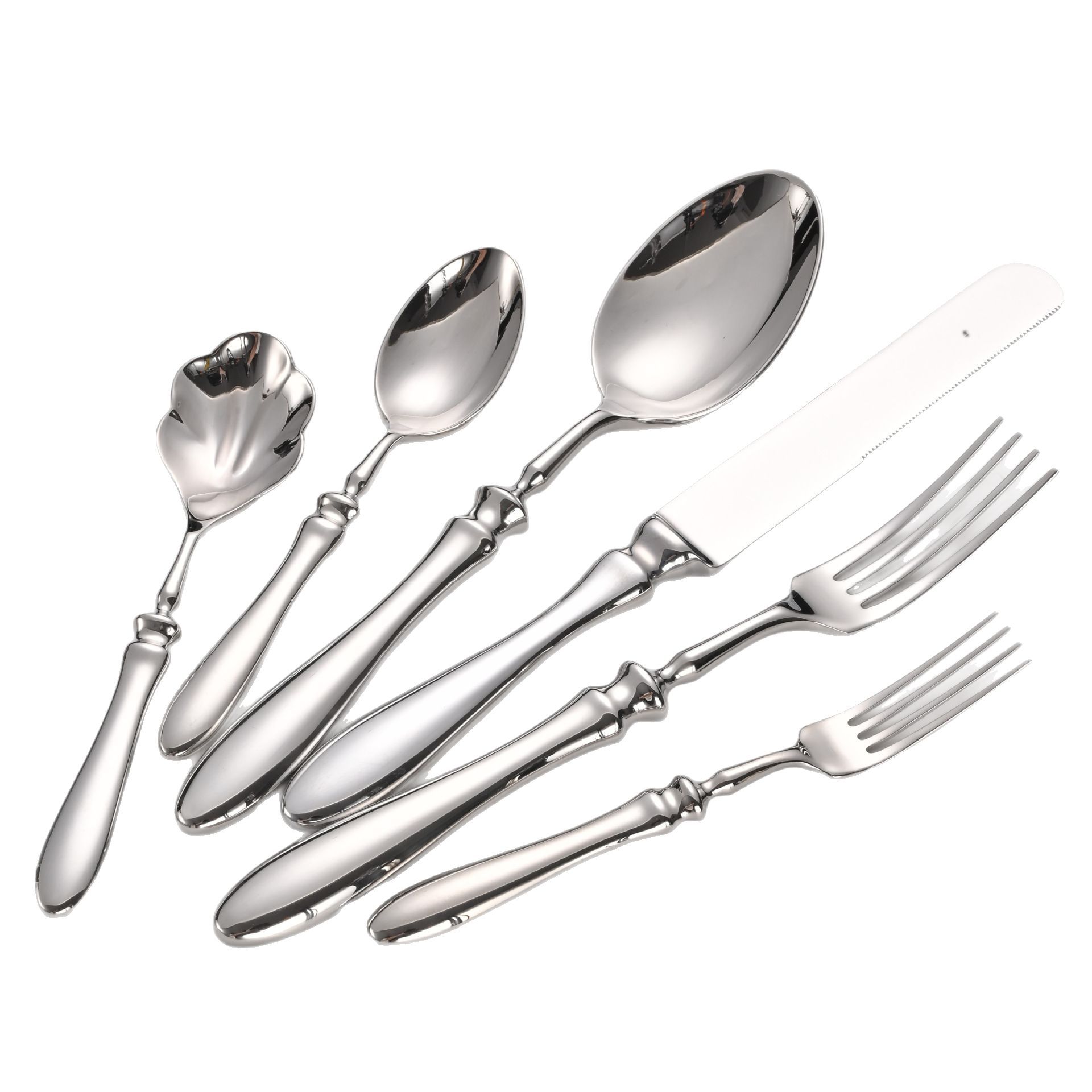 Five-star hotel clubhouse 304 stainless steel Western cuisine knife, fork and spoon, 5A precision steak knife and fork, restaurant banquet tableware Item Picture