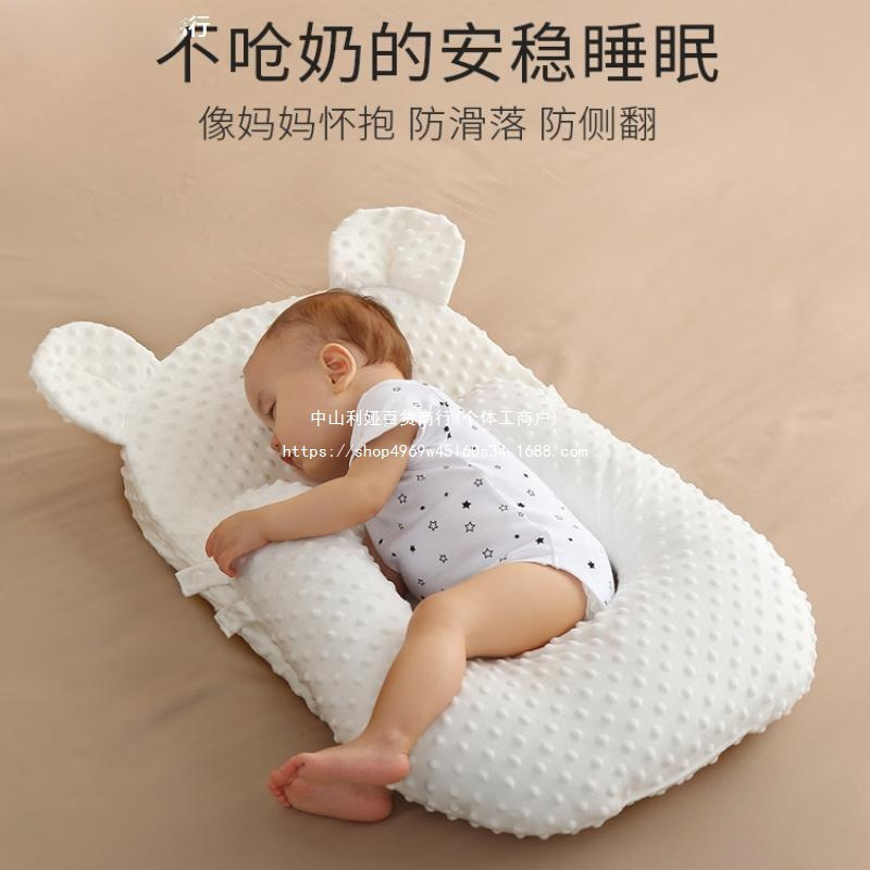 Anti-spitting baby slope pad, newborn pillow, baby feeding and lactation pillow, lying feeding, overflow and choking milk pillow, Amazon details Picture