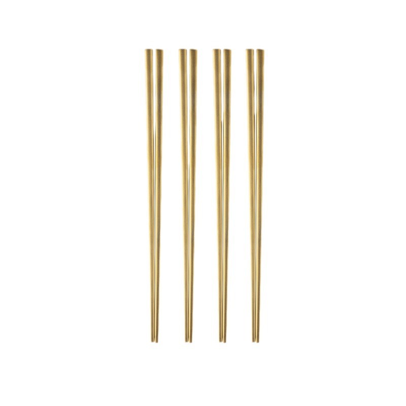 Nordic InS-style 304 stainless steel chopsticks, high-temperature resistant household chopsticks, square chopsticks, anti-slip metal chopsticks, single person hotel Item Picture