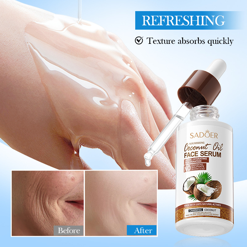 Cross-border export wholesale of SADOER coconut oil Nourishing and rejuvenating Essence and Hydrating Moisturizing Essence in full English Application Scenario