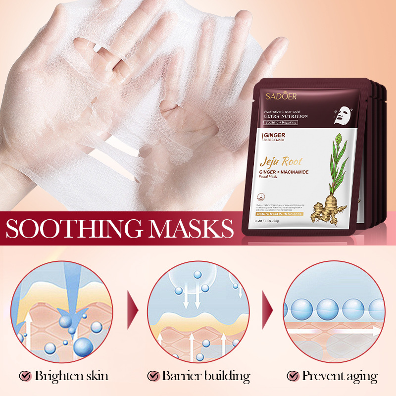 Full English SADOER Ginger Soothing and Repairing Root Mask Hydrating and Moisturizing Mask cross-border export wholesale Application Scenario