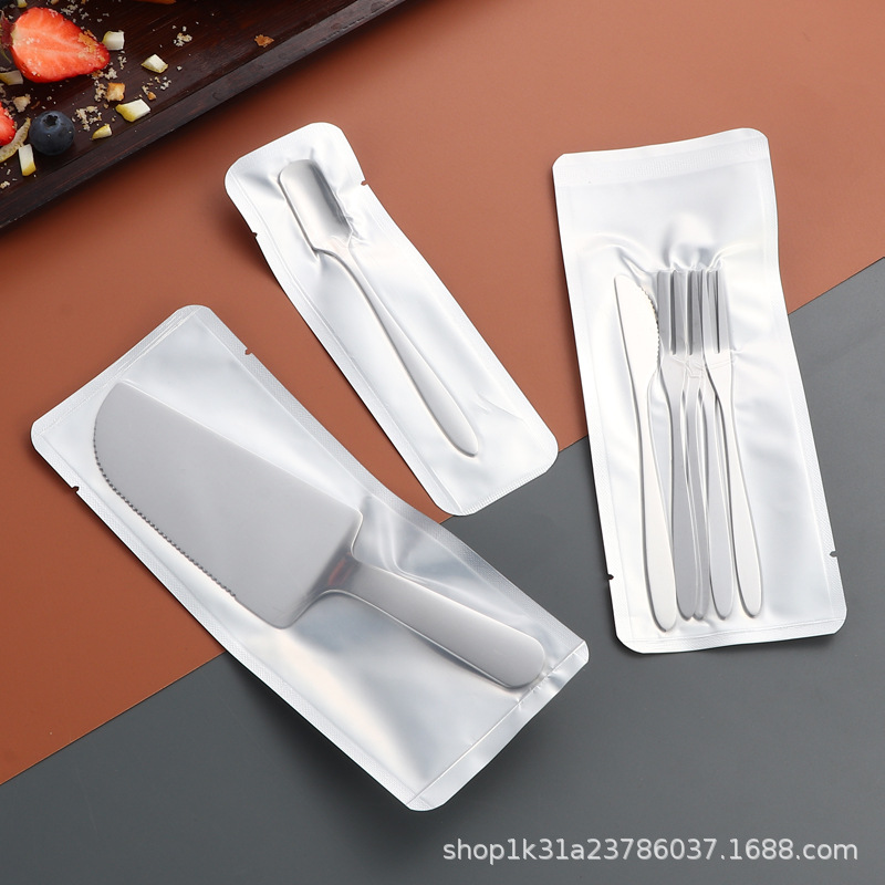 Vacuum-packed stainless steel mooncake knife and fork set, hotel gift tableware, cake knife and fork can be printed with LOGO details Picture
