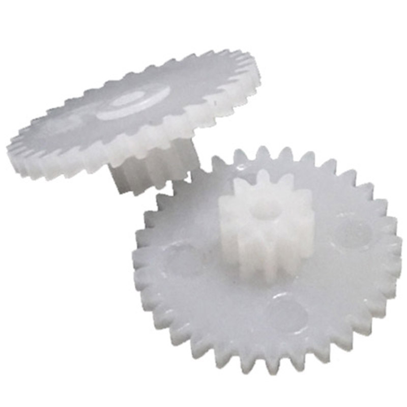 0.5 module plastic double-layer gear, double reduction teeth, stacked teeth, two layers of large and small speed change teeth, straight teeth toy parts Item Picture