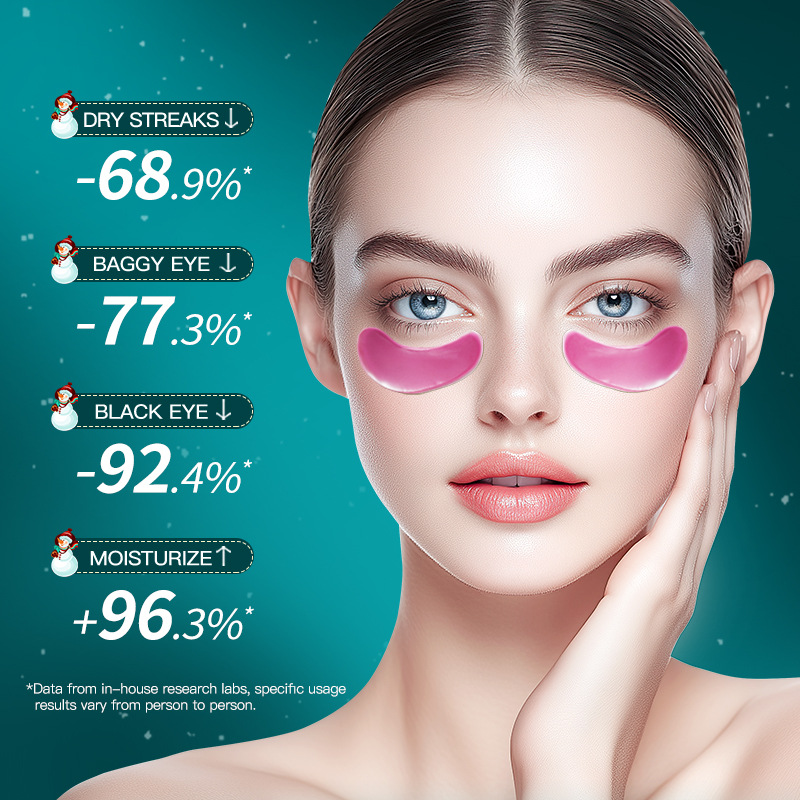 Full English SADOER Christmas Strawberry Collagen Eye Mask Moisturizing Eye Mask Cross-border export wholesale Application Scenario