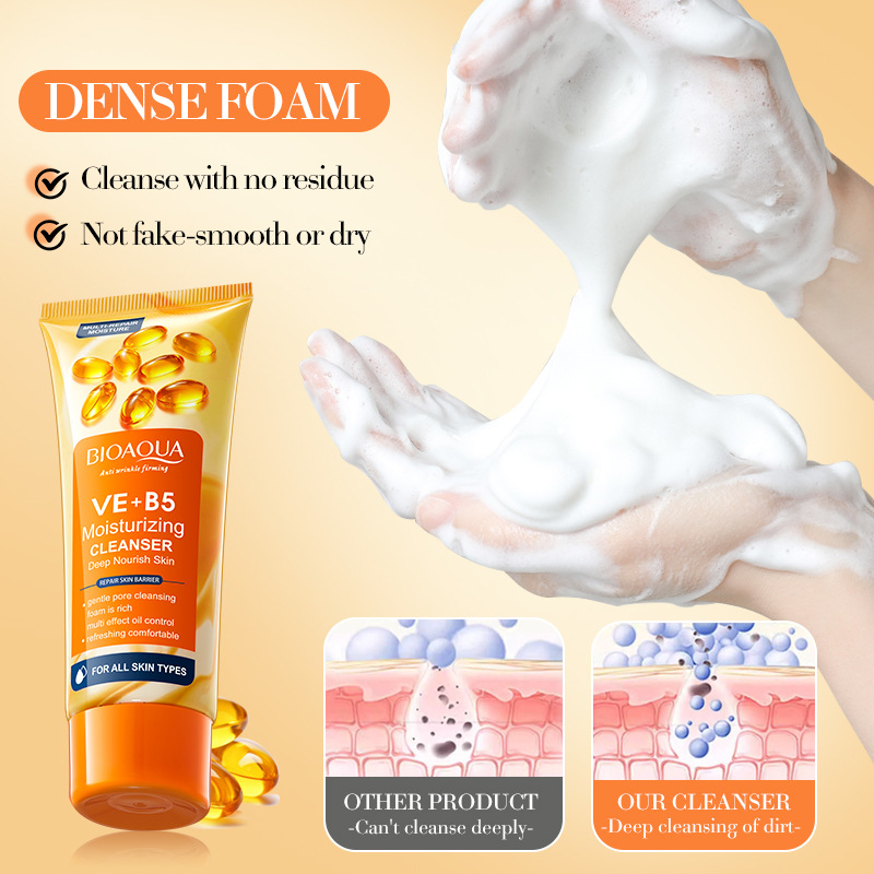 All-english BIOAOUA Vitamin EB5 Moisturizing Multi-Effect Facial Cleanser, Cleansing Facial Cleanser, cross-border export wholesale Application Scenario