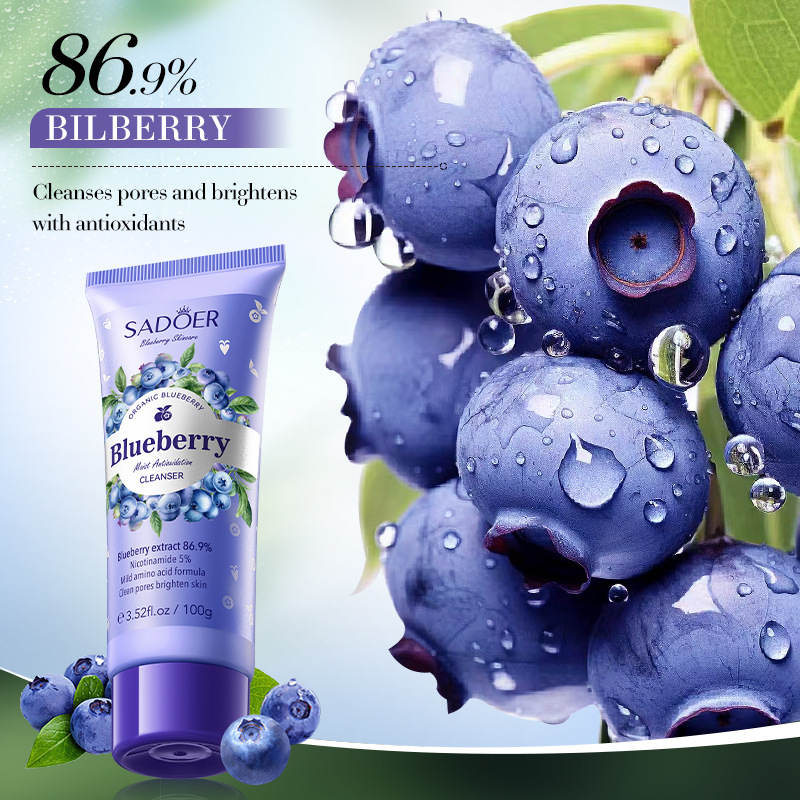 SADOER Blueberry Amino Acid Mild Antioxidant Facial Cleanser, cross-border export wholesale Specification drawing