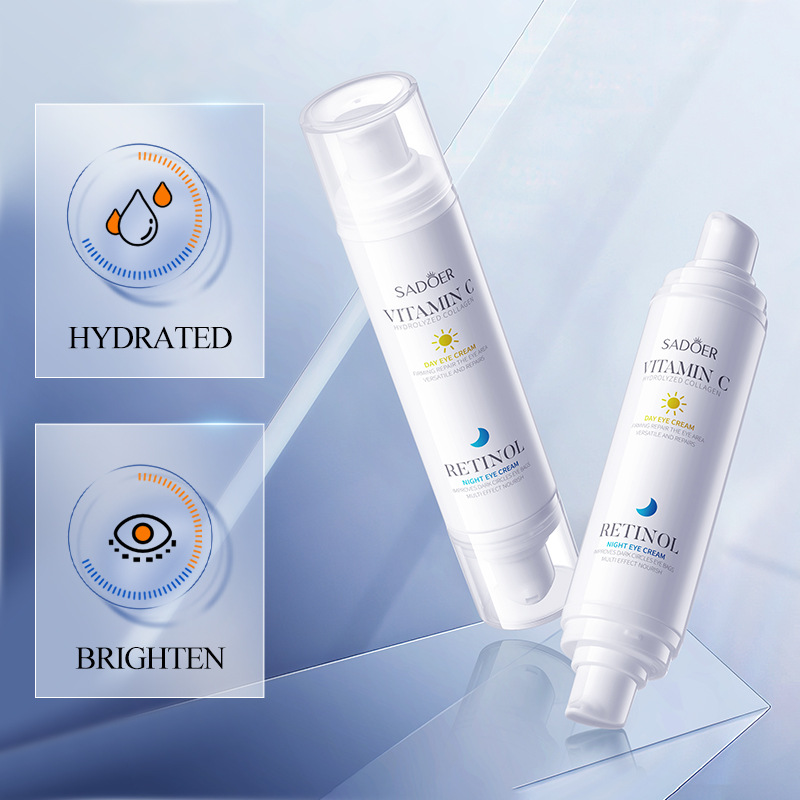 Full English SADOER Morning C and Evening A Night anti-wrinkle and Anti-wrinkle Eye Cream, skin rejuvenation eye cream, cross-border export wholesale Specification drawing
