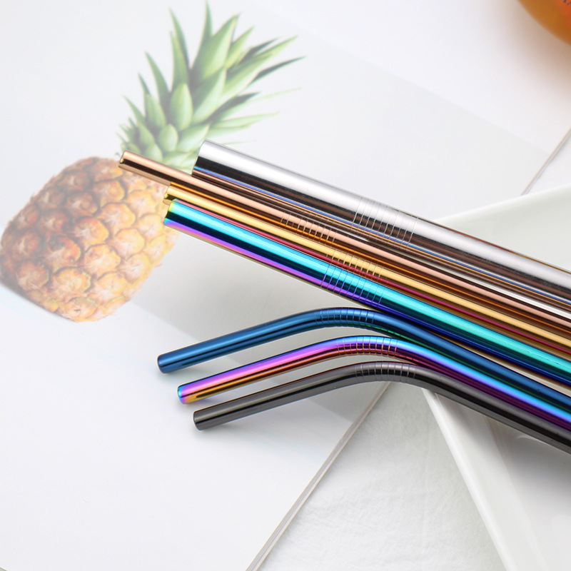Wholesale 304 stainless steel straws, food-grade colored metal straws, creative milk tea drink straws, one tube per person Application Scenario