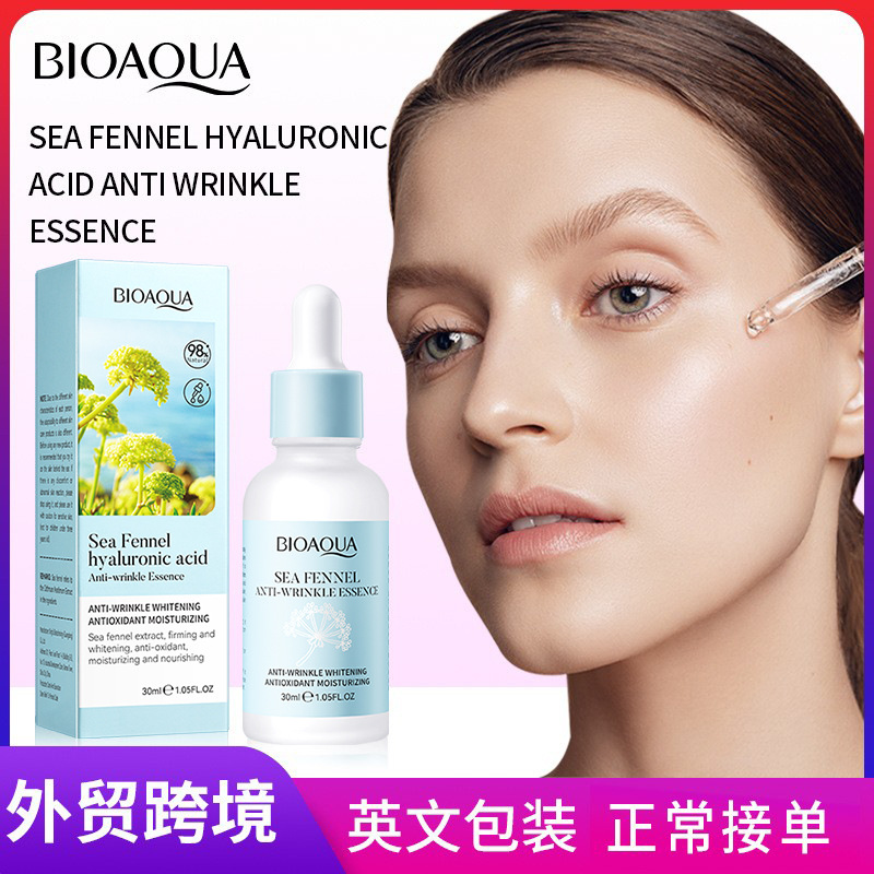 All-english BIOAOUA Sea Fennel Hyaluronic Acid Anti-Wrinkle Essence for Firming, reducing wrinkles, hydrating and moisturizing Cross-border wholesale full figure