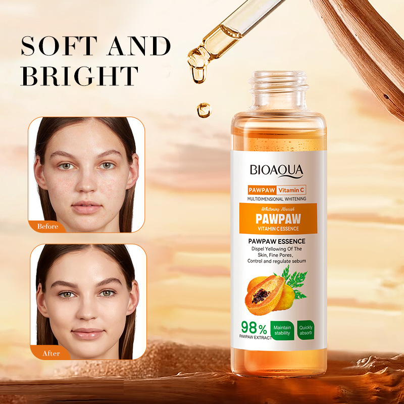 All-english BIOAOUA Papaya Vitamin C Brightening Nourishing Essence and Hydrating Serum Cross-border export wholesale Specification drawing