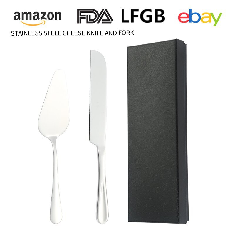Cross-border Amazon stainless steel cake knife and spatula two-piece set Wedding Creative Party Kitchen Baking set details Picture