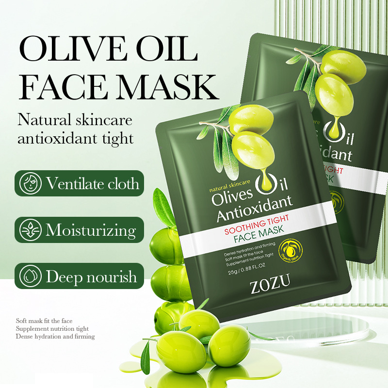 Cross-border wholesale of all-English ZOZU olive oil Soothing and firming Facial mask Hydrating and Moisturizing Mask details Picture