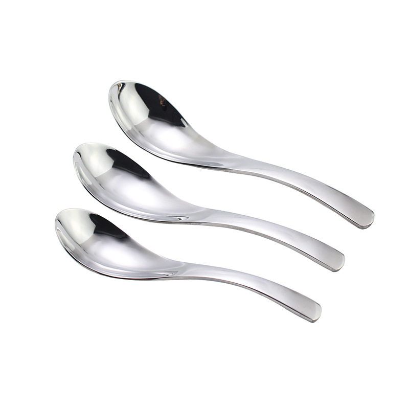 Wholesale 304 stainless steel spoons, court spoons, deepened and thickened soup spoons, children's spoons, household serving and eating spoons Item Picture
