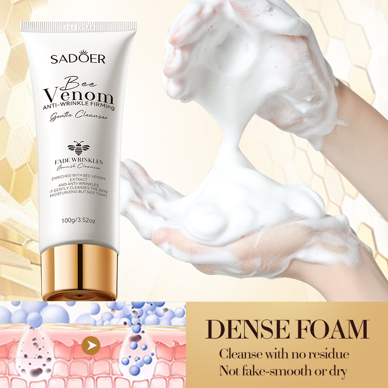 SADOER bee Venom Anti-Wrinkle, Firming and Gentle Facial Cleanser, cross-border export wholesale Application Scenario