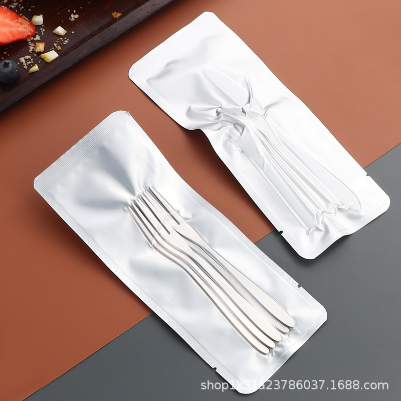 Vacuum-packed stainless steel mooncake knife and fork set, hotel gift tableware, cake knife and fork can be printed with LOGO Specification drawing