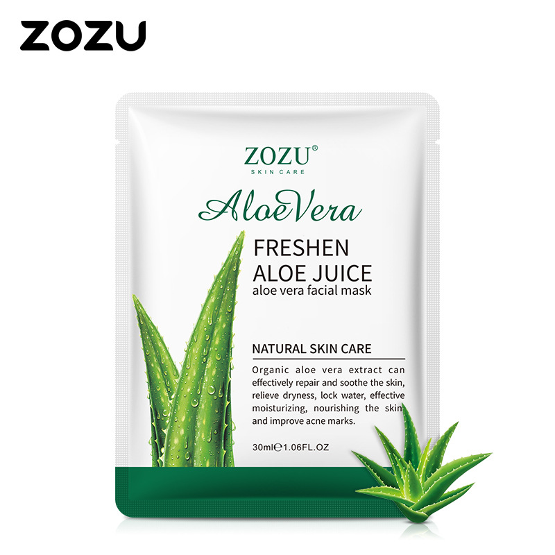 All-english ZOZU Aloe Vera Facial mask for hydrating, moisturizing and nourishing the face, cross-border export wholesale details Picture