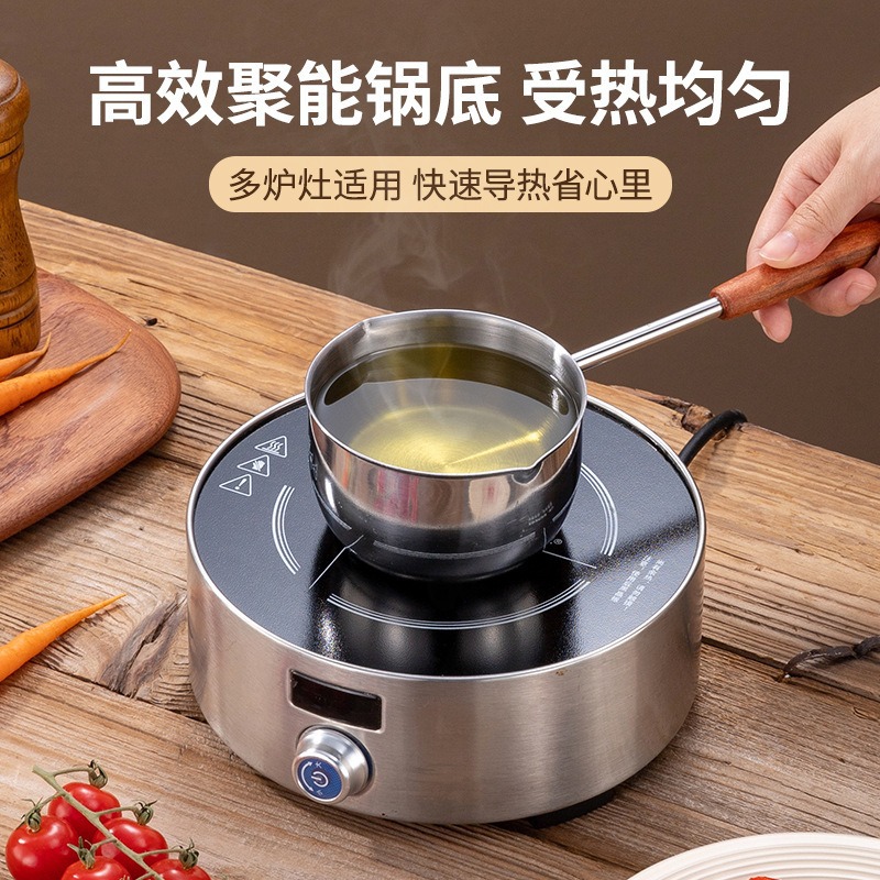 304 stainless steel small oil pouring pot, a household oil heating wonder, a mini oil pouring pot for cooking and pressing oil in the kitchen, thickened small pot Specification drawing
