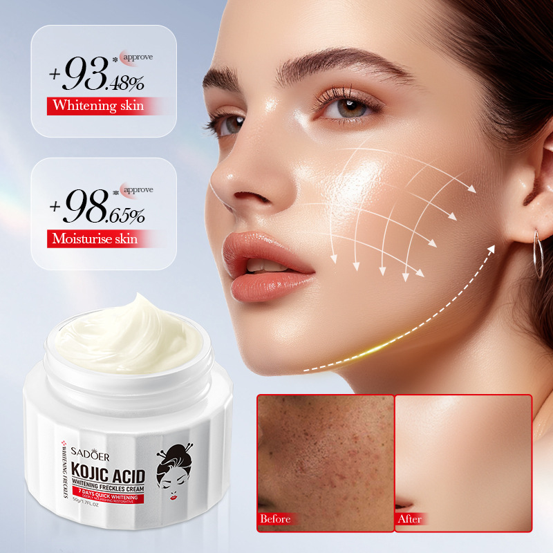 SADOER Kojic Acid Whitening and Spot-Removing Cream 50g, Moisturizing and brightening Skin cream, cross-border export wholesale Specification drawing