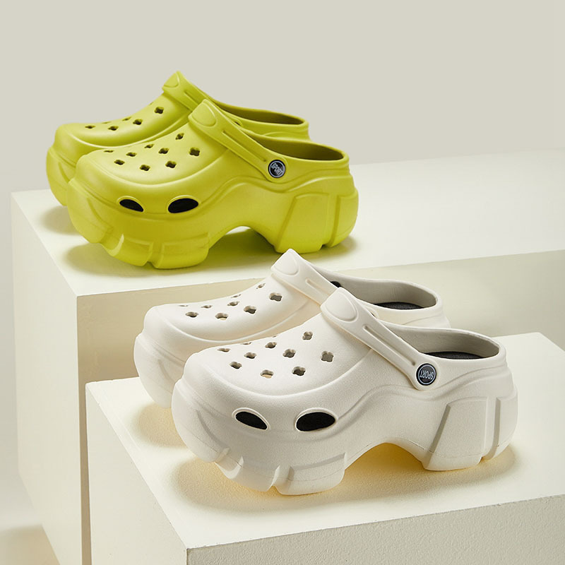 2023 New Style of women's summer height-increasing thick-soled high-end clog shoes anti-slip sandals 55 Application Scenario