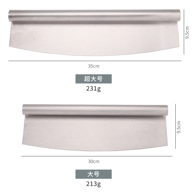 Factory stock stainless steel flour cutter, wooden handle flour scraper, multi-functional rice noodle cutter and baking small tools Specification drawing