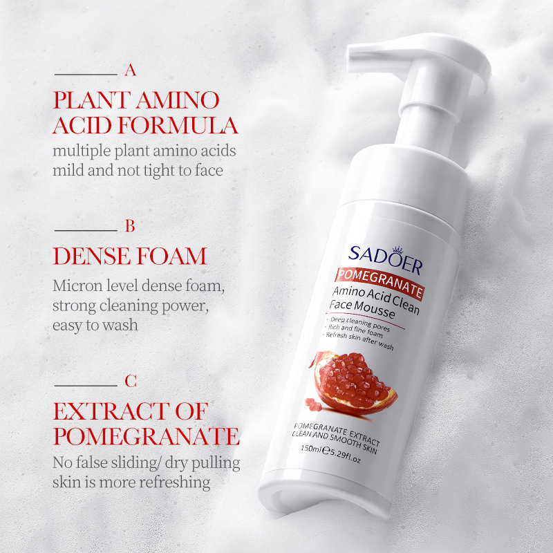 Cross-border wholesale of all-English SADOER pomegranate amino acid Facial Cleanser details Picture