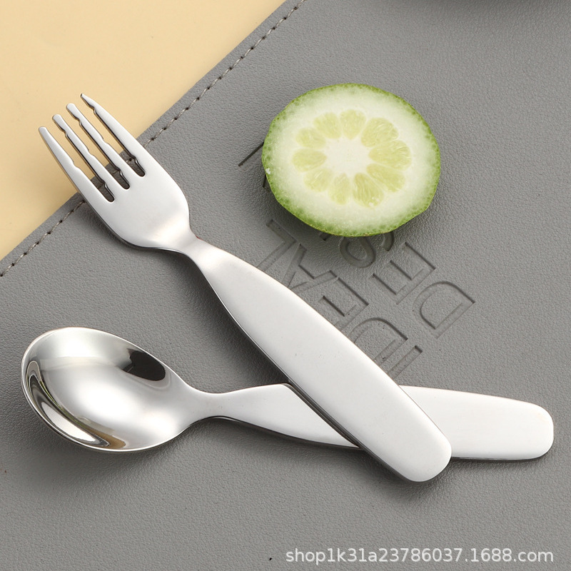 304 stainless steel children's cartoon tableware, feeding household spoons, baby complementary food, outdoor tableware spoons and forks details Picture