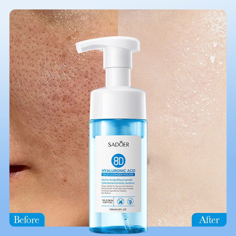 Cross-border wholesale of SADOER8D Hyaluronic Acid Gentle Cleansing Mousse Facial Cleanser in English Item Picture