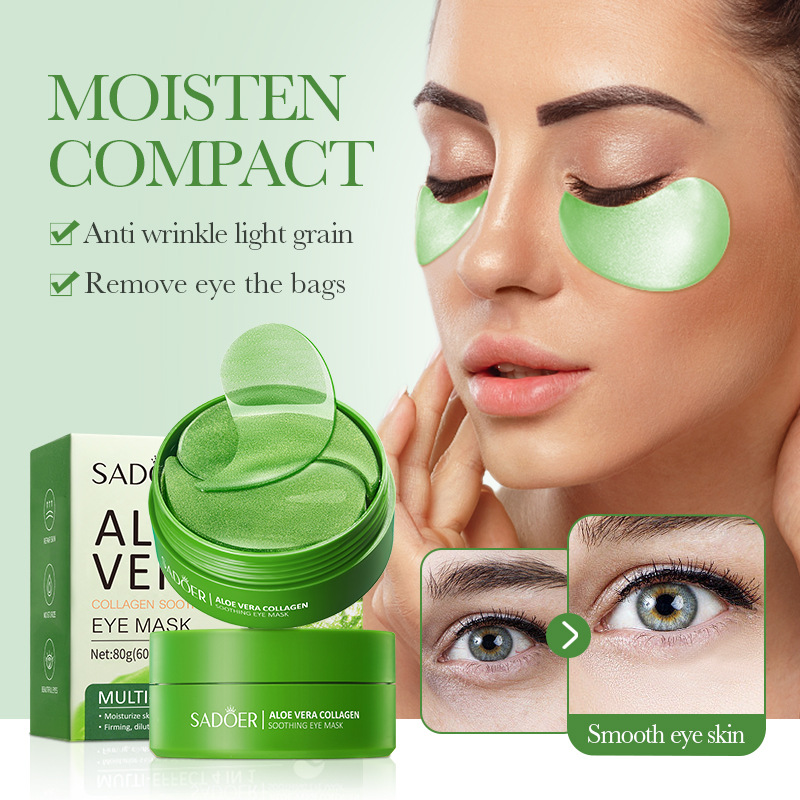 Cross-border wholesale of SADOER Aloe Vera Collagen Soothing Eye mask Moisturizing Eye Mask in English details Picture