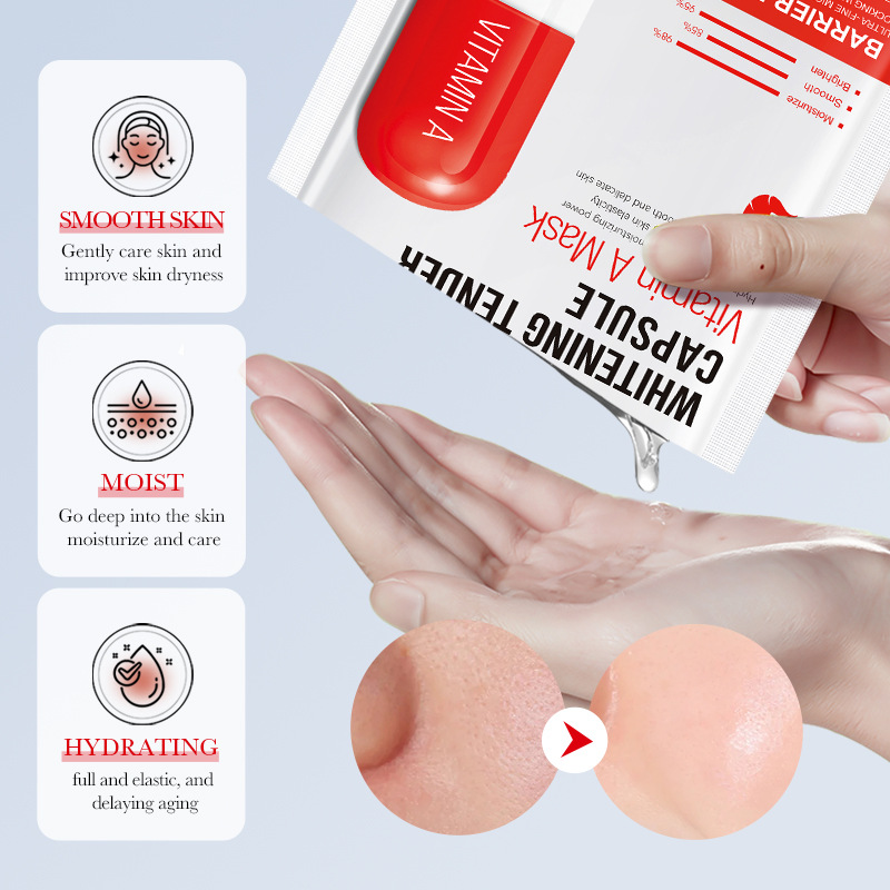 Cross-border wholesale of all-English SADEOR Vitamin A Whitening and Softening Capsule Mask for hydrating and brightening the skin Specification drawing