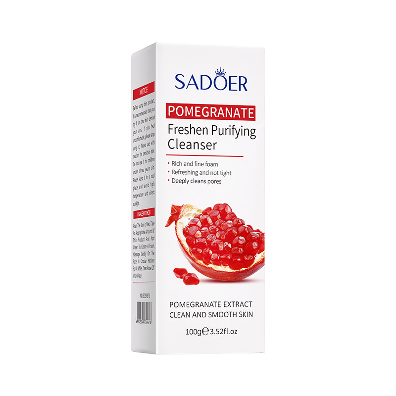 Cross-border export wholesale of all-English SADOER Pomegranate Fresh Facial Cleanser Item Picture