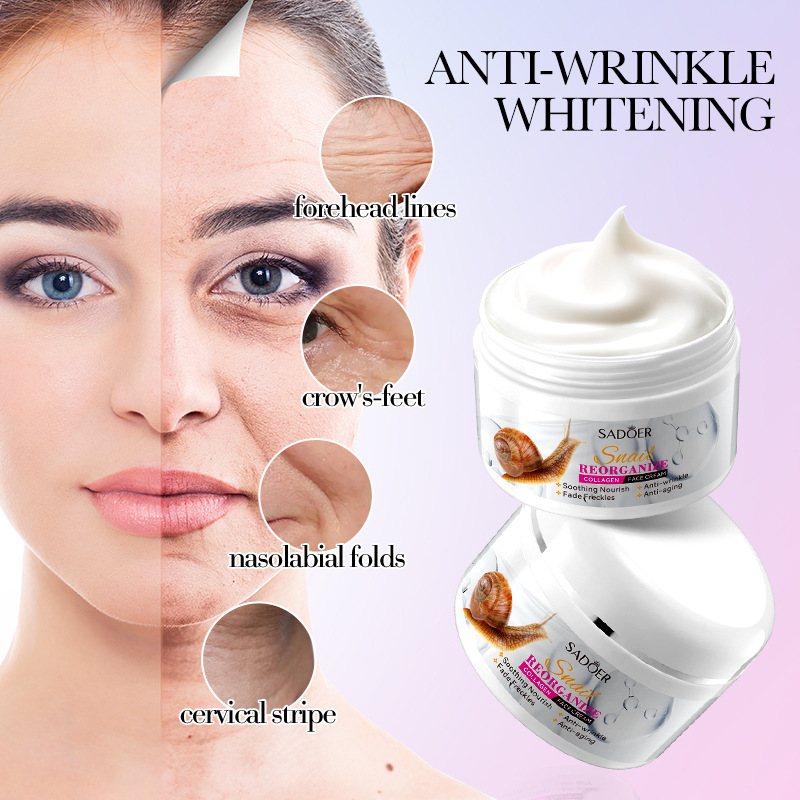 SADOER Snail Recombinant Collagen Cream Moisturizing and Hydrating Cream Cross-border export wholesale details Picture