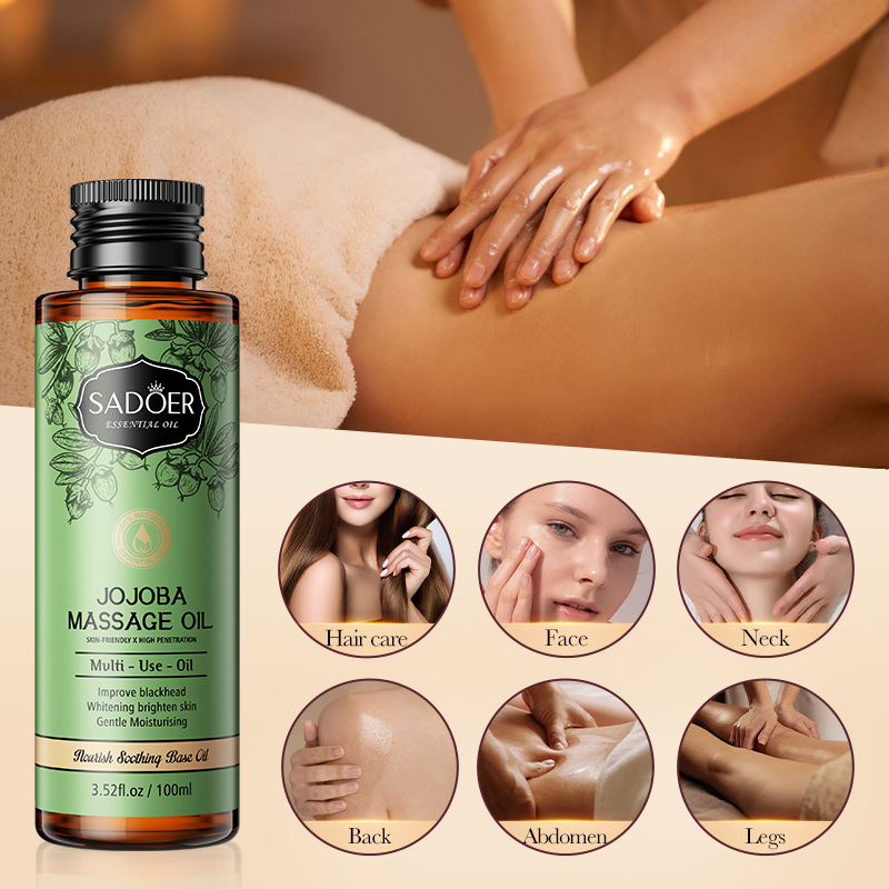 Cross-border wholesale of SADOER Jojoba oil base Massage oil for moisturizing the skin and body Specification drawing