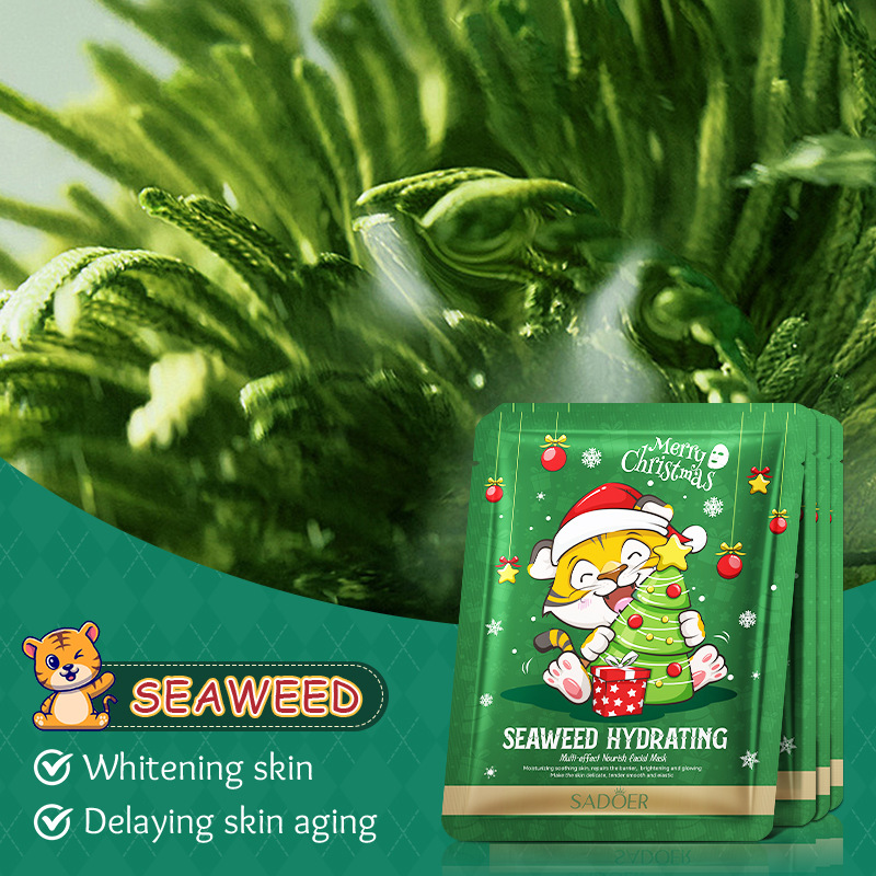 Cross-border export wholesale of SADOER Christmas Seaweed Hydrating Multi-effect Nourishing Mask and Moisturizing Moisturizing Mask in English details Picture
