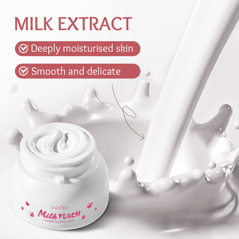 Cross-border wholesale of SADOER milk Peach Nourishing Sleep Mask and Hydrating Moisturizing Mask in English details Picture