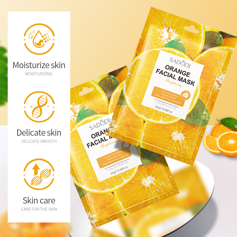 Cross-border export wholesale of all-English SADOER fruit slice Facial mask for moisturizing and hydrating details Picture