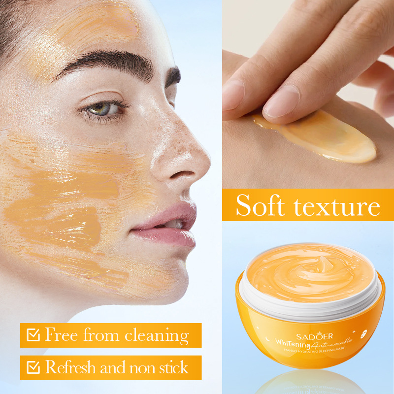 Cross-border wholesale of SADOER mango Whitening, anti-wrinkle, Moisturizing sleeping Mask and hydrating mask in English Application Scenario