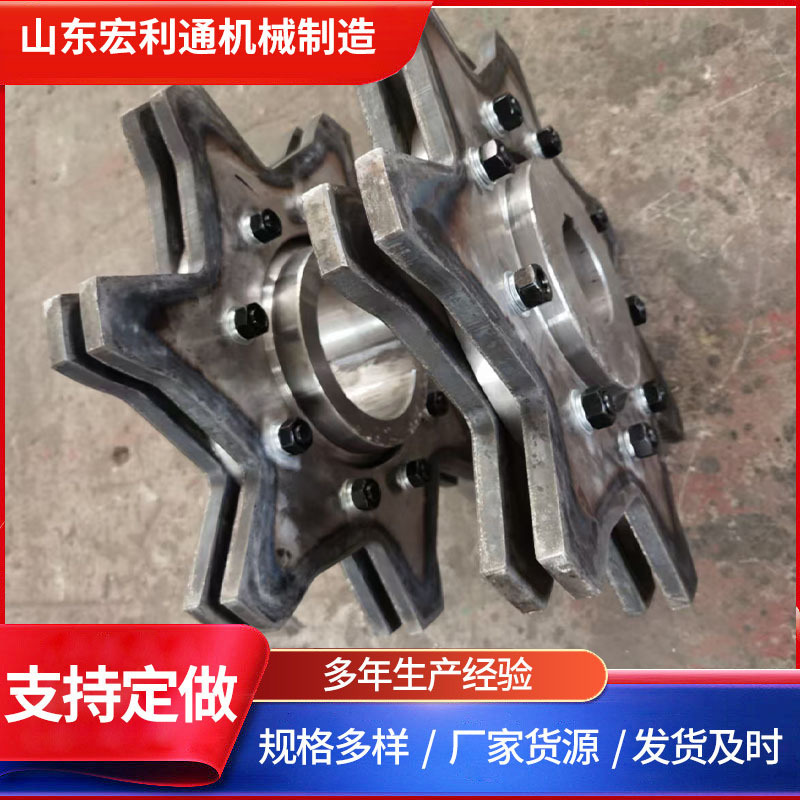 Sprocket assembly for mine conveyor buried scraper machine, sprocket for horizontal conveying buried scraper machine in cement plant full figure