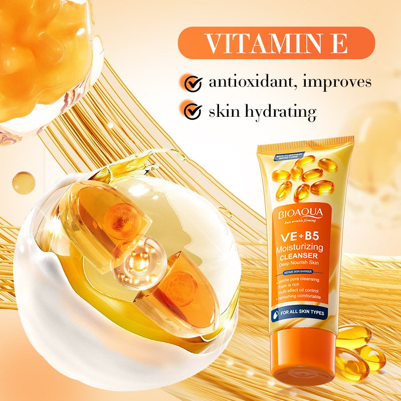 All-english BIOAOUA Vitamin EB5 Moisturizing Multi-Effect Facial Cleanser, Cleansing Facial Cleanser, cross-border export wholesale Specification drawing