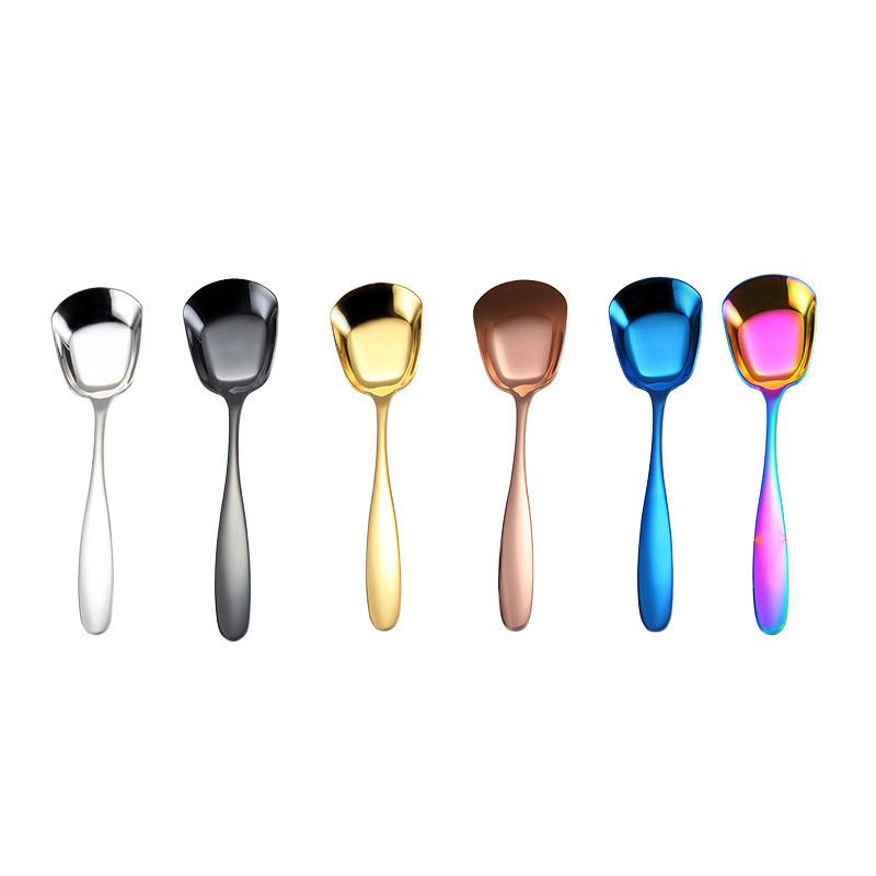 304 stainless steel household spoons, stainless steel long-handled Chinese flat-bottomed spoons, adult spoons, children's small spoons, soup spoons, spoons Item Picture